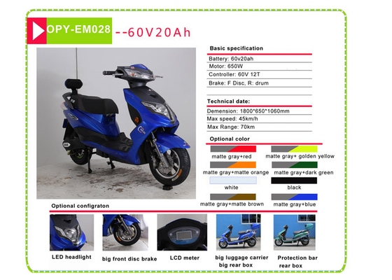 LCD Display Electric Scooters And Motorcycles With Big Front Disc Brake