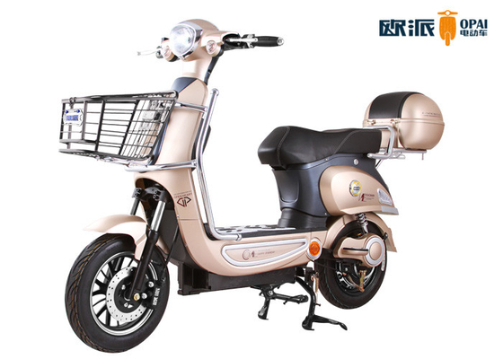 Long Range Electric Bike With Basket , Electric Scooter Bike For Adults
