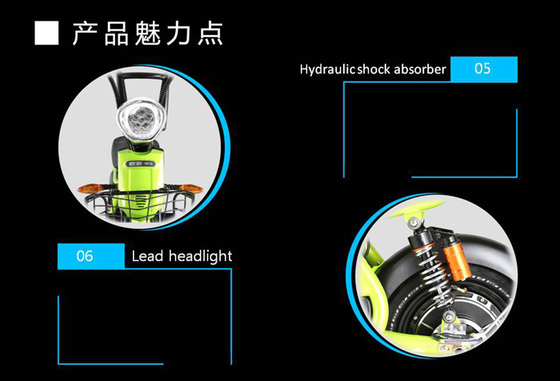 Hydraulic Front Fork Electric Scooter Bike 48v 500w Controller